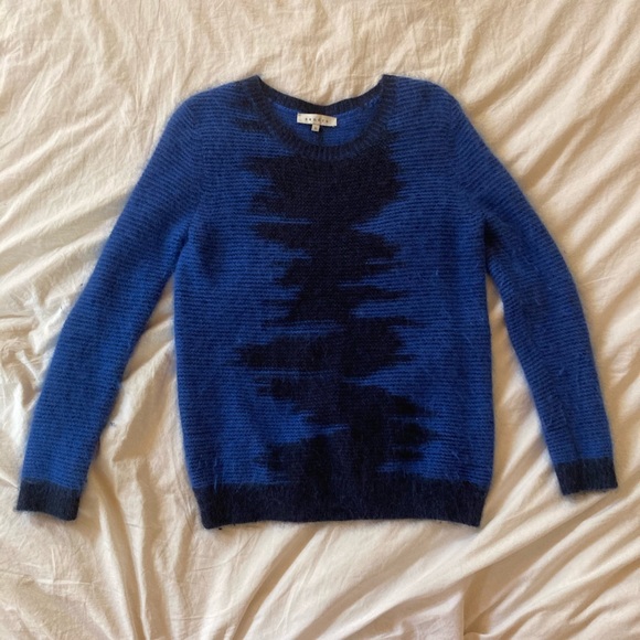 Sandro Système Cobalt Blue Angora Sweater - Picture 2 of 11